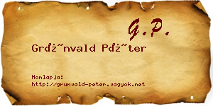 Grünvald Péter névjegykártya
